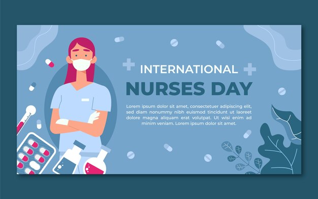 Flat international nurses day social media post template