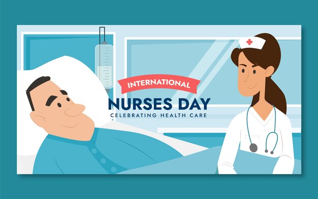 Flat international nurses day social media post template