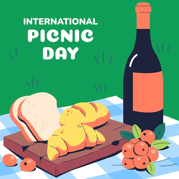 Free Vector flat international picnic day background