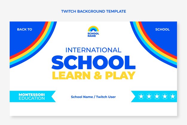 Flat international school twitch background