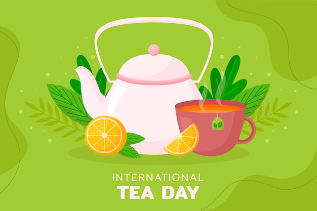 Flat international tea day background