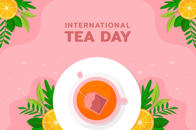 Free Vector flat international tea day background