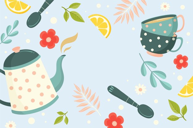 Flat international tea day background