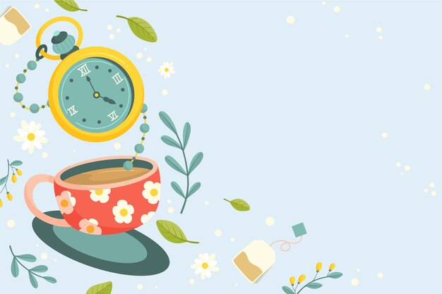 Flat international tea day background