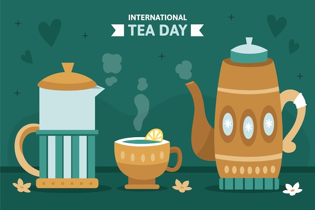 Free Vector flat international tea day background