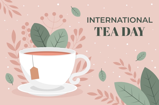 Flat international tea day background