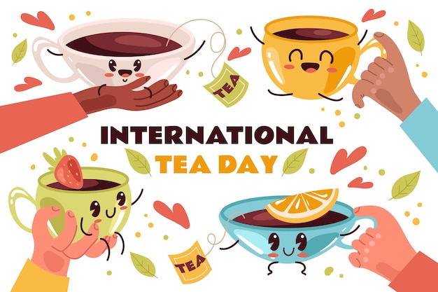 Free Vector flat international tea day background