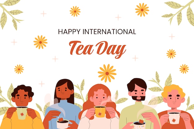 Free Vector flat international tea day background