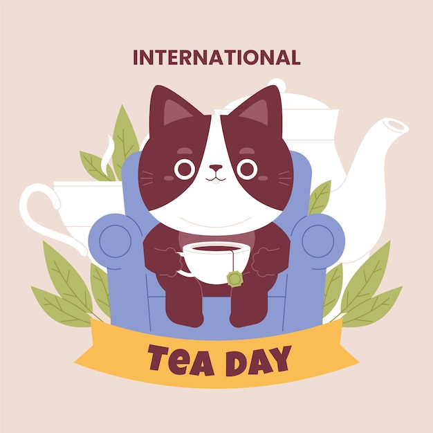 Free Vector flat international tea day background