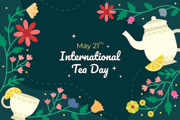 Flat international tea day background