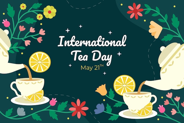 Free Vector flat international tea day background