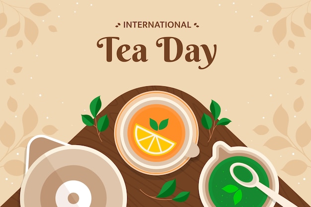 Free Vector flat international tea day background