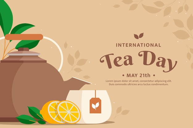 Flat international tea day background