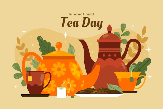 Free Vector flat international tea day background