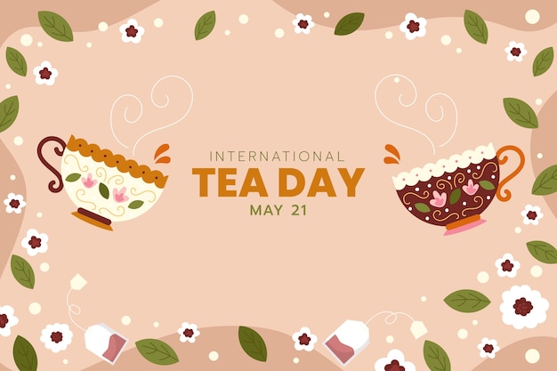 Flat international tea day background