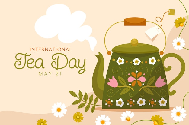 Flat international tea day background