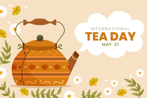 Free Vector flat international tea day background