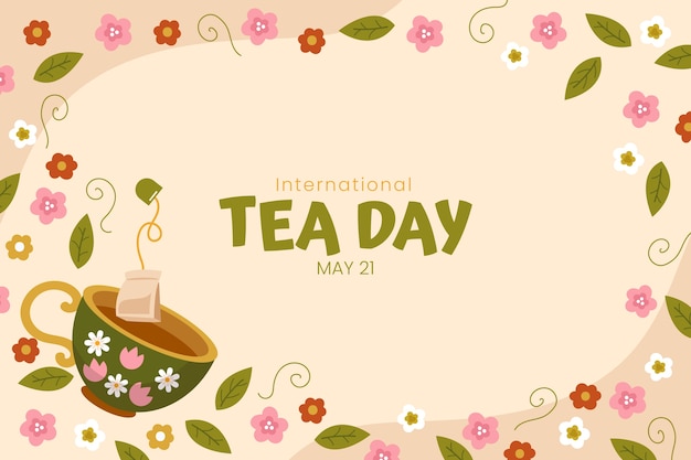 Flat international tea day background