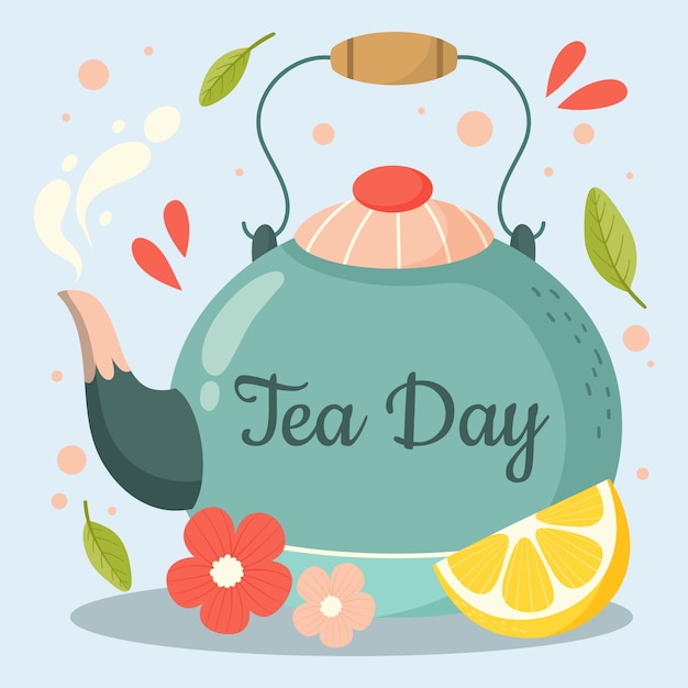 Free Vector flat international tea day illustration