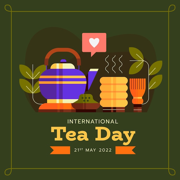 Free Vector flat international tea day illustration