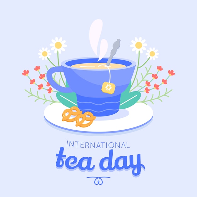 Free Vector flat international tea day illustration