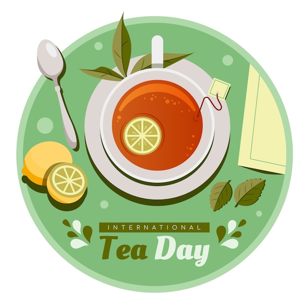 Free Vector flat international tea day illustration