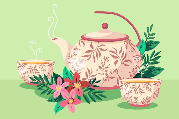 Free Vector flat international tea day illustration