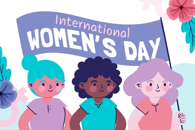 Flat international women's day background