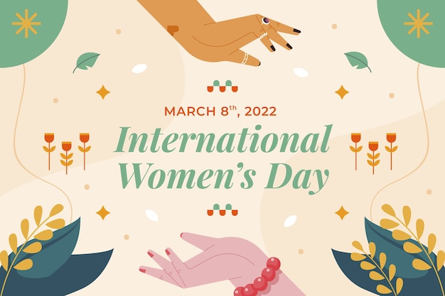 Flat international women's day background