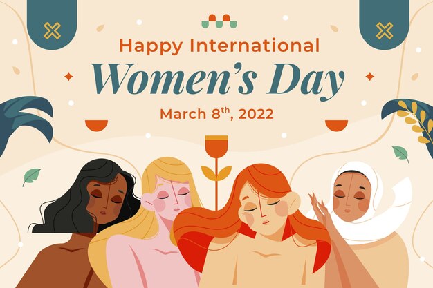 Flat international women's day background