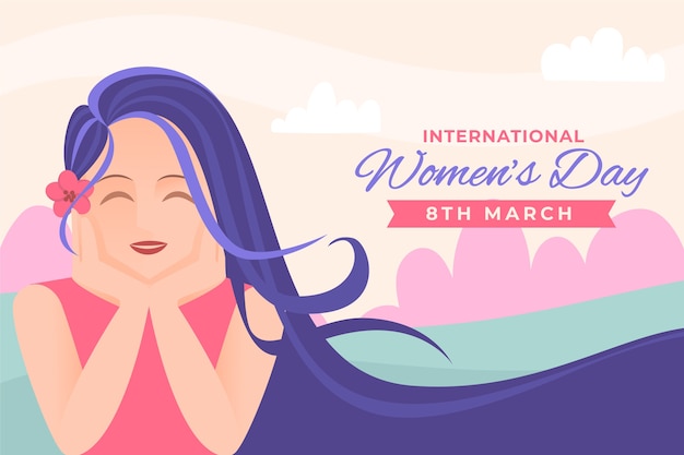 Flat international women's day background