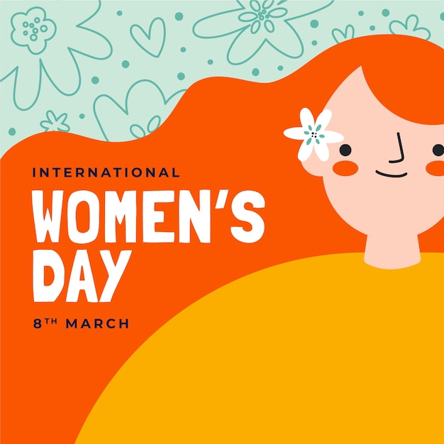 Flat international women's day background