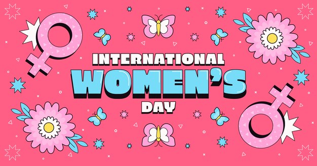 Flat international women's day background