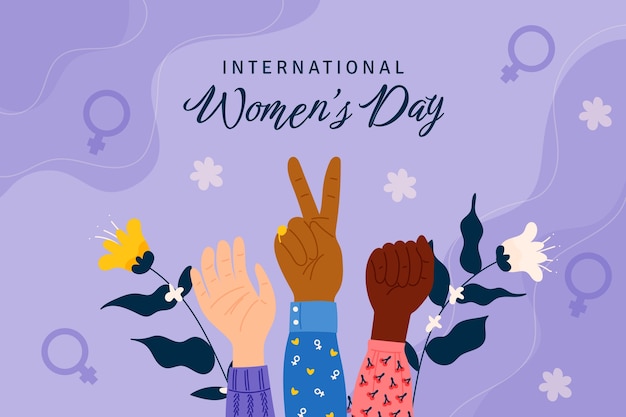 Flat international women's day background