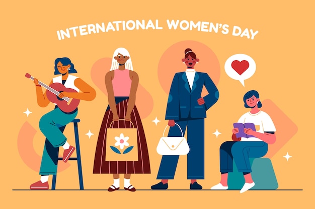 Flat international women's day background