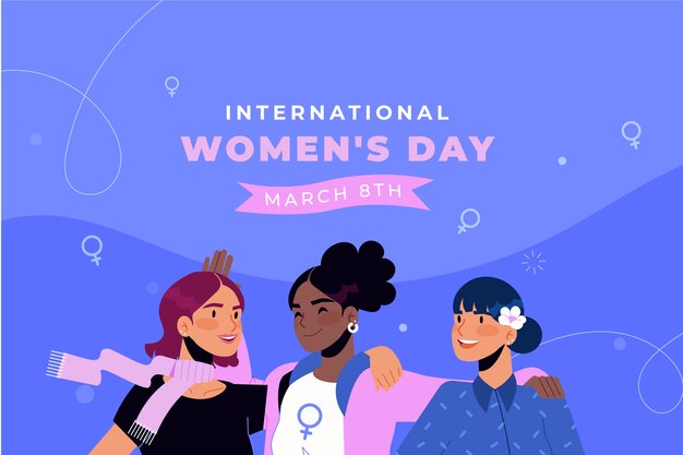 Flat international women's day background