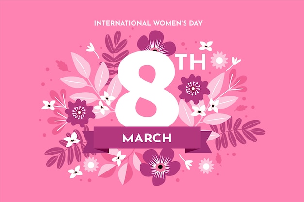 Flat international women's day background