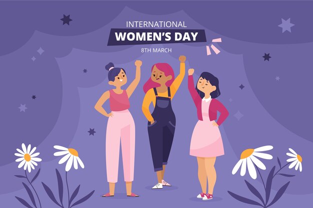 Flat international women's day background