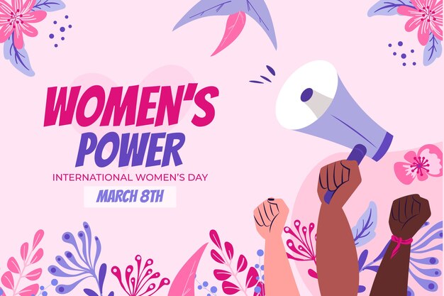 Flat international women's day background