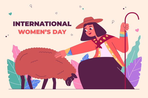 Flat international women's day background