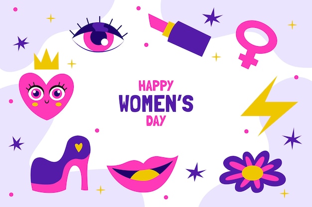 Flat international women's day background