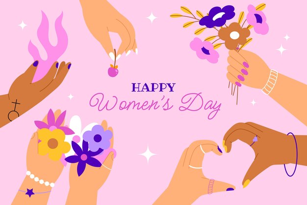 Flat international women's day background