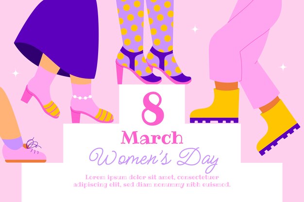 Flat international women's day background