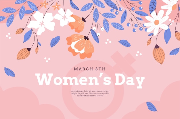 Flat international women's day background