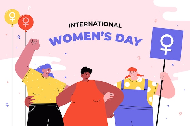 Flat international women's day background