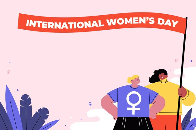 Flat international women's day background