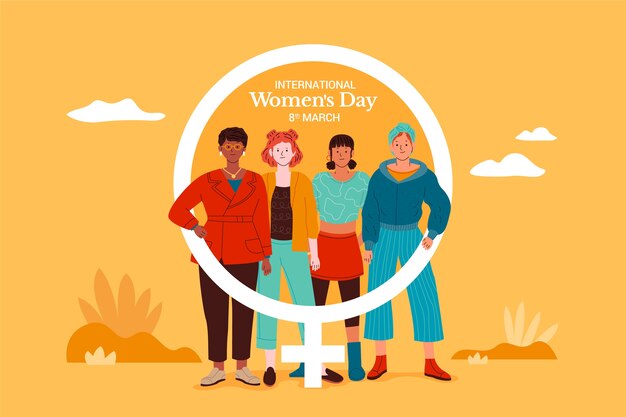 Flat international women's day background