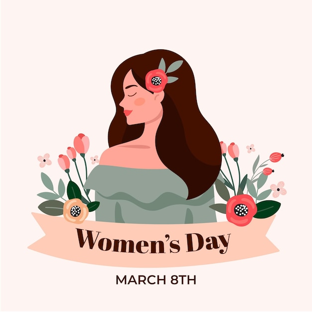 Flat international women's day illustration