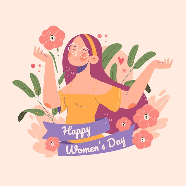 Flat international women's day illustration