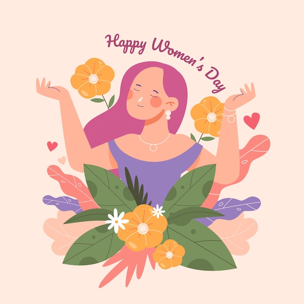 Flat international women's day illustration